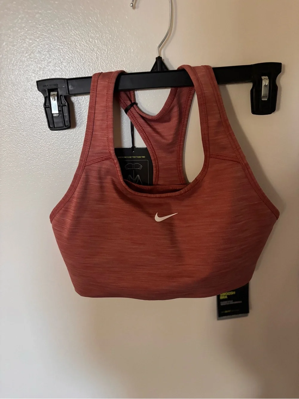 Nike Medium Support Sports Bra in Rust Red